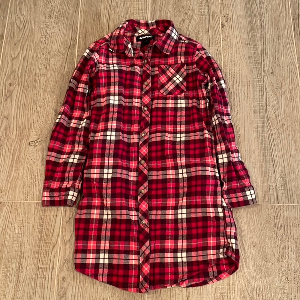 Lands End Shirt Dress Girl Size Small (7-8)